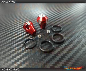 Hawk TX Switch Knobs Cap Red Short V2 (2pcs, Fit All Brand TX)